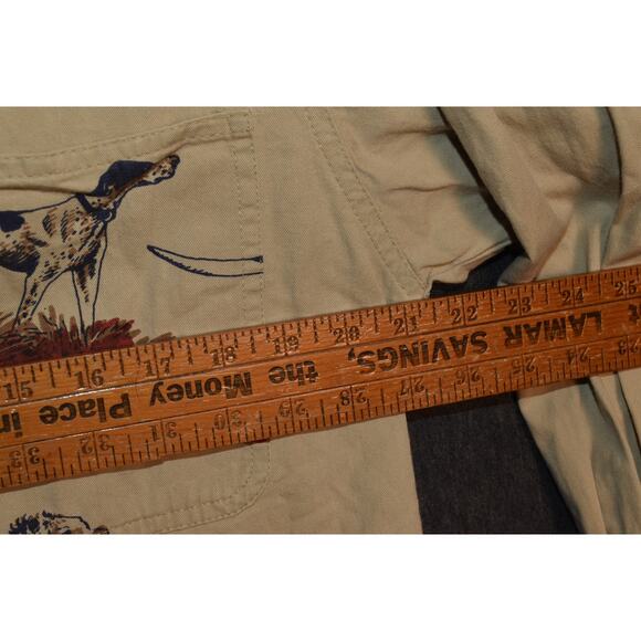 VINTAGE Ivory Coast Button Up Men's Small Work Shirt Hunting Dog USA Made Long - Picture 8 of 9